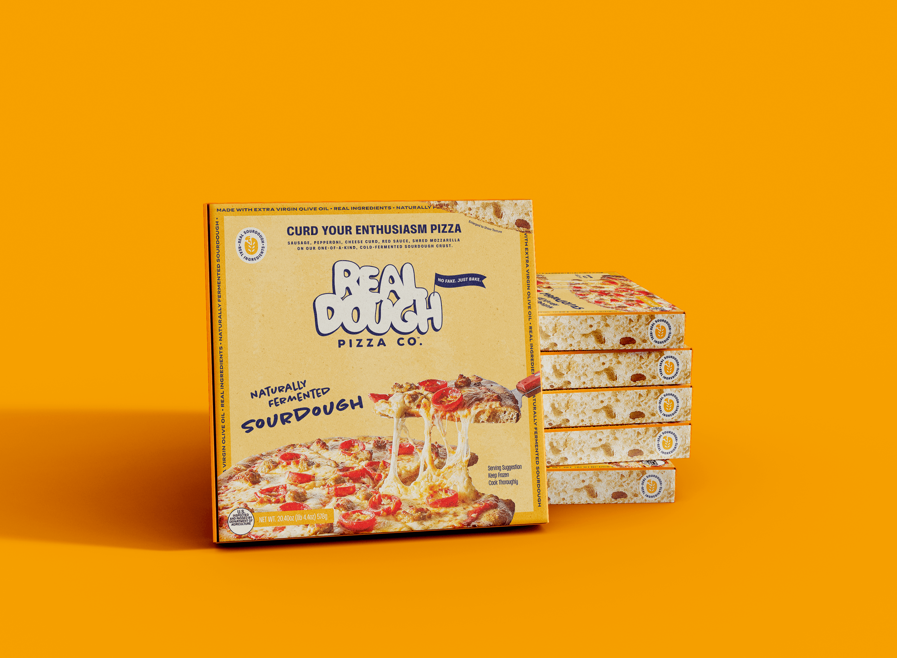 Curd Your Enthusiasm pizza box 3D render